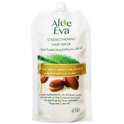 EVA COSMETICS — ALOE EVA HAIR STRENGTHENING MASK POUCH WITH ALOE VERA & MOROCCAN ARGAN OIL 250 GM
